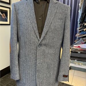 Classic Gray Herringbone Blazer